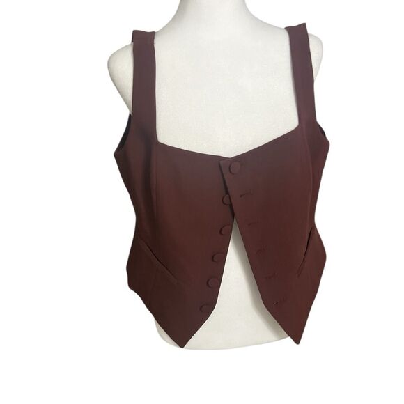 PAIGE Irene Square Neck Vest Brown 12
Large Extra Large Buttons - Picture 5 of 11
